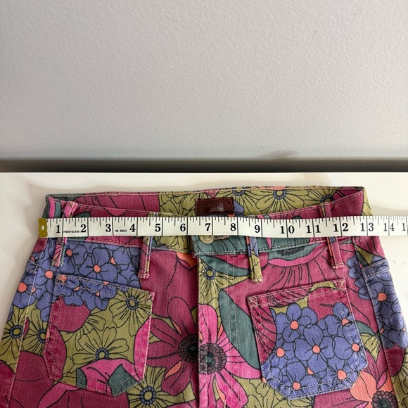 Mother The Patch Pocket Insider Flood Jean Colorful Floral Size 26 - Picture 11 of 13